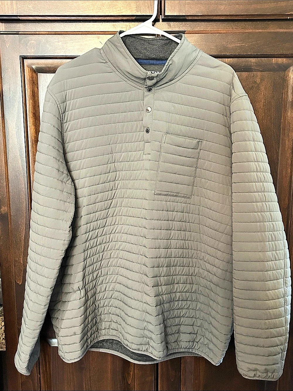 Onward Reserve Quarter Snap Quilted Pullover Jacket Gray Sz XL